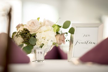 White Rose and Hydrangea Centerpiece 