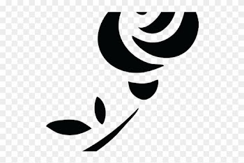 White Rose Clipart Leaf - Black And White Rose Symbol