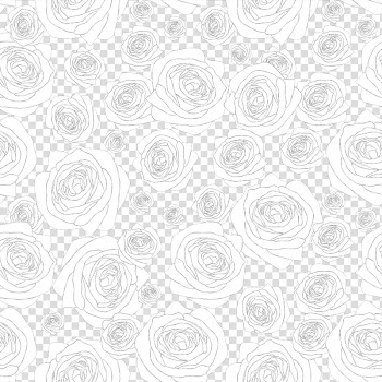 White roses art, White Textile Black Pattern, Rose sketch pattern transparent background PNG clipart