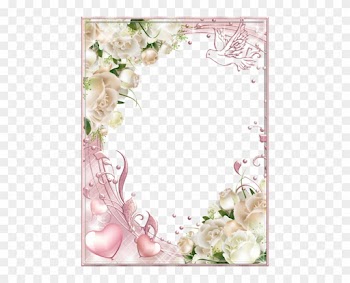 White Roses Pink Png Photo Frame - Wedding Borders And Frames Png
