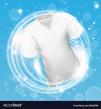white shirt washing in water with soap bubble