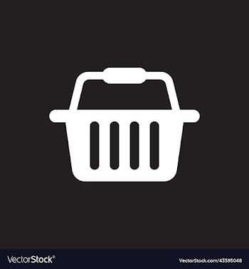 white shopping basket solid icon