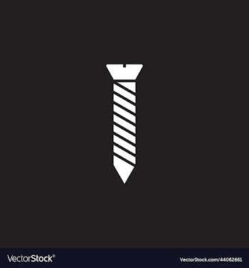 white single screw abstract icon
