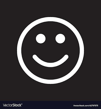 white smile line art icon