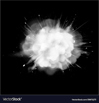 white smoke powder explosion with particles