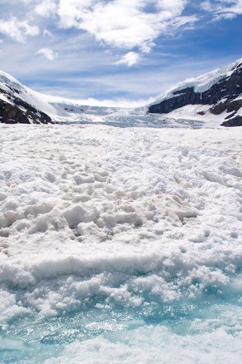 White Snow on Body of Water