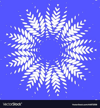 white snowflake pattern on blue background