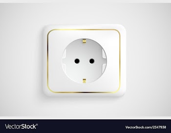  					White socket with ground vector image														