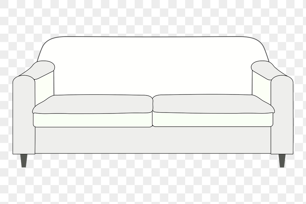 White sofa png sticker, furniture | Free PNG - rawpixel
