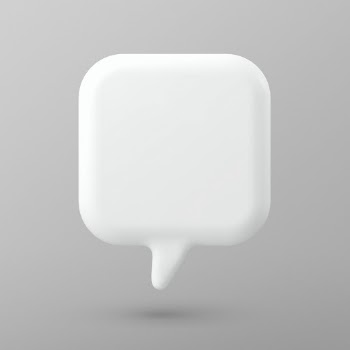 White speech bubble badge, 3D | Free Photo - rawpixel