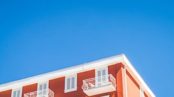 white steel railing
