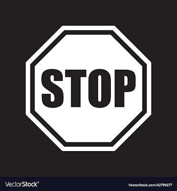 white stop sign or logo