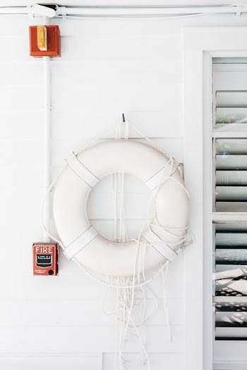 white swim ring beside window