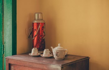White Teapot On Top Of Table