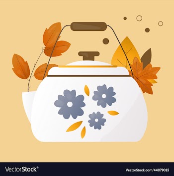 white teapot with blue flowers decorated with