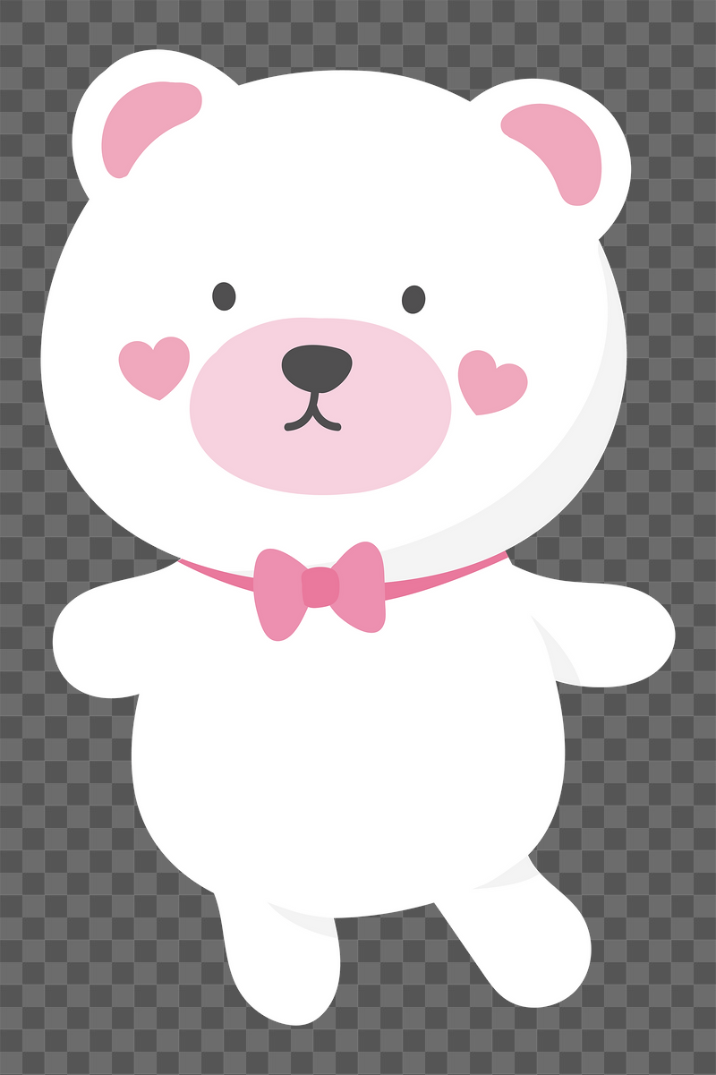 White teddy bear png sticker, | Free PNG Illustration - rawpixel