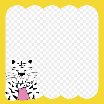 White tiger png yellow frame | Free PNG - rawpixel