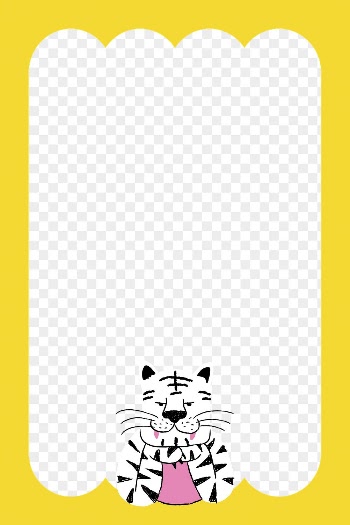 White tiger png yellow frame | Free PNG - rawpixel