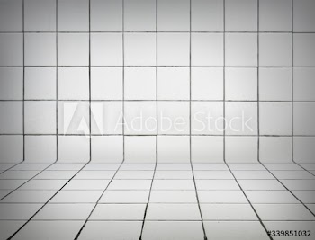White tiled background