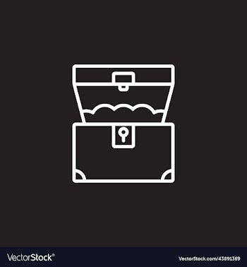 white treasure chest line icon