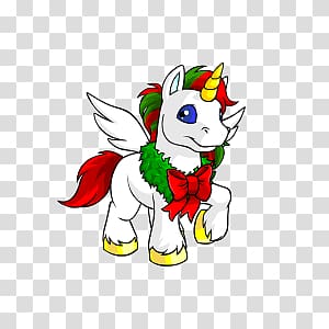 White unicorn , Christmas Uni transparent background PNG clipart