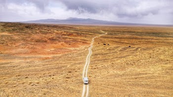 White Van on Desert