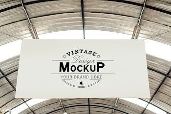 White vintage design board mockup | Free stock psd mockup - 525316