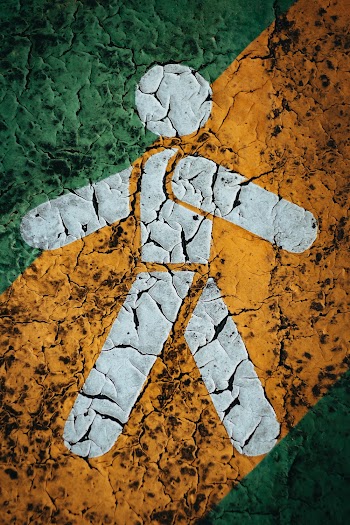 White Walk Pedestrian Signage