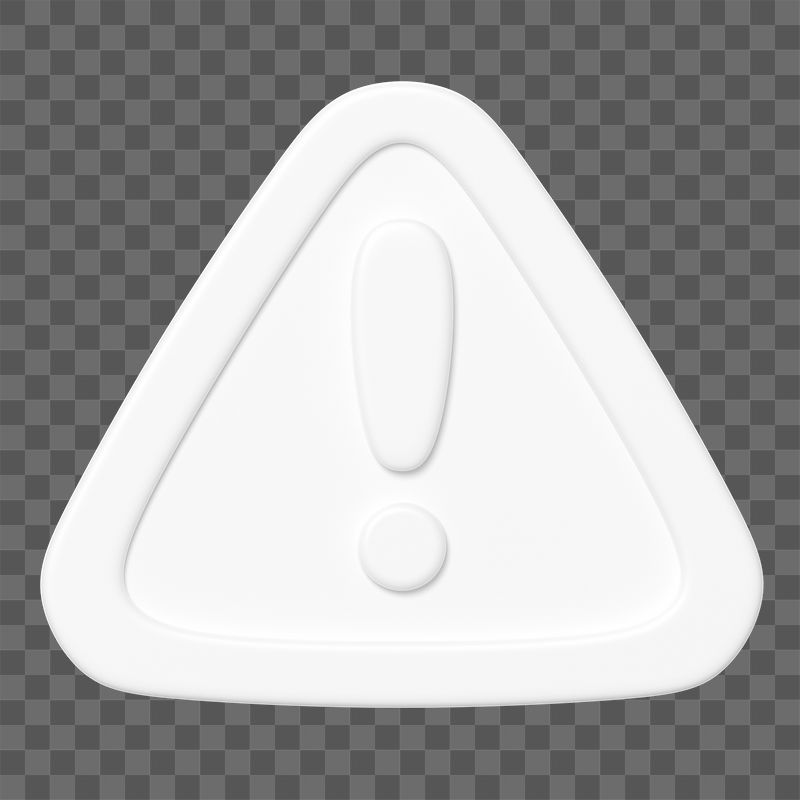 White warning sign png 3D | Free PNG - rawpixel