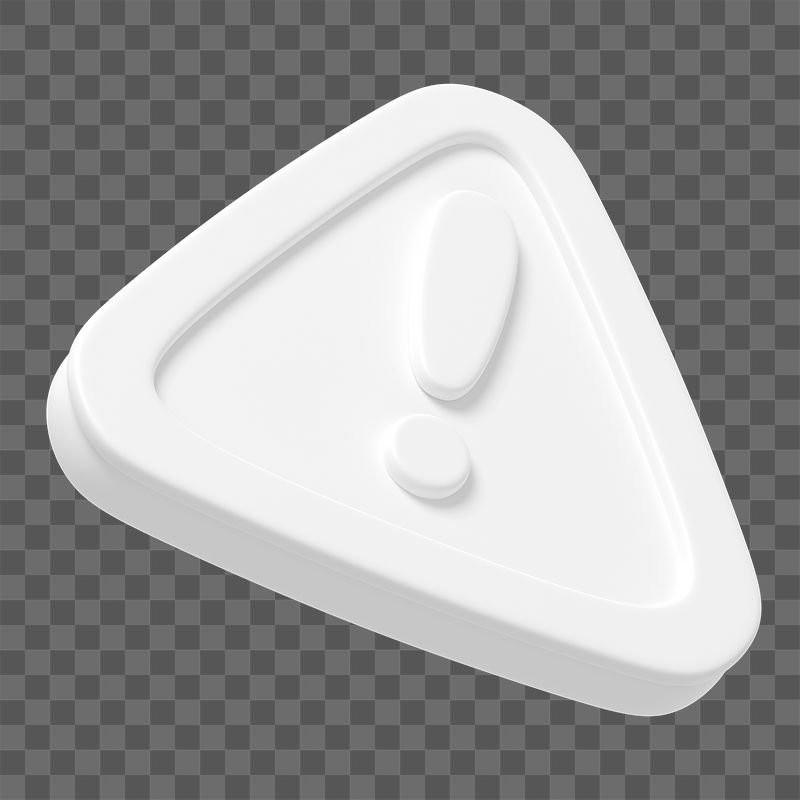 White warning sign png 3D | Free PNG - rawpixel