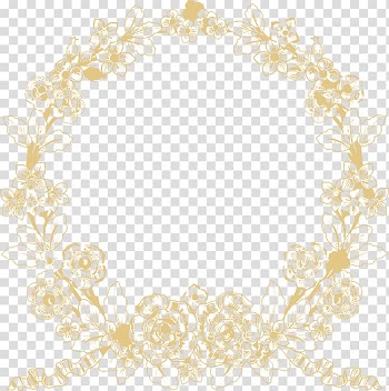 White Wedding Ceremony Supply Pattern, Wedding logo, yellow flower frame illustration transparent background PNG clipart