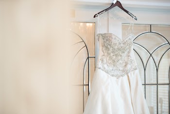 White Wedding Gown on Hanger