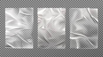 White wet paper, bad glued wheatpaste set isolated Free Vector