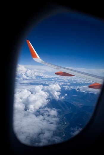 white wing airliner