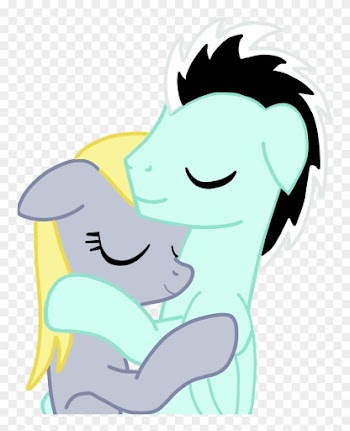 White Wolf And Derpy's Hug By Go0re - Derpy Hooves