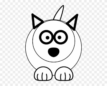 White Wolf Clipart Public Domain - Cartoon Animals Black And White