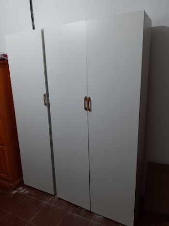 White Wooden 3-door Cabinet