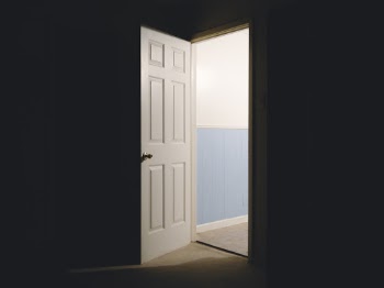 White Wooden 6-panel Door Opened