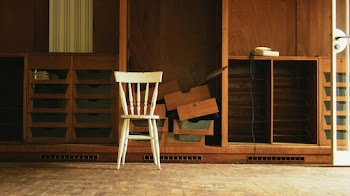 White Wooden Armless Chair