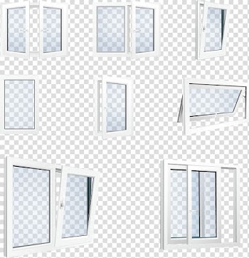 White wooden framed clear glass windows, Daylighting Architecture Facade, Aluminium windows transparent background PNG clipart