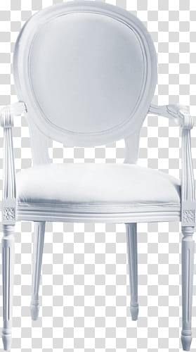 White wooden framed white padded armchair transparent background PNG clipart