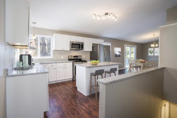 White Wooden Kitchen Island