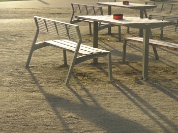 White Wooden Picnic Table