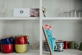 white wooden shelf