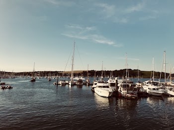 White Yacht On Harbour