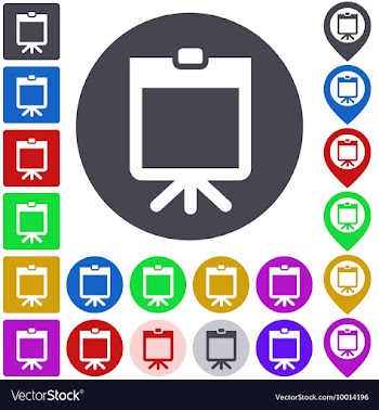 Whiteboard Icon Set vector image