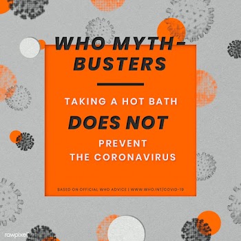 WHO myth busters, Taking a hot bath does not prevent the coronavirus s.. | Free  illustration - 2327813