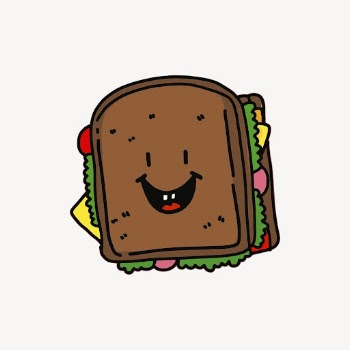 Wholewheat sandwich sticker, food cartoon | Free Vector - rawpixel