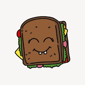 Wholewheat sandwich sticker, food cartoon | Free Vector - rawpixel