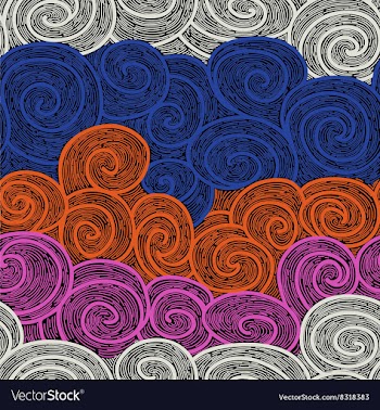 Whorl seamless hand drawn pattern vector image